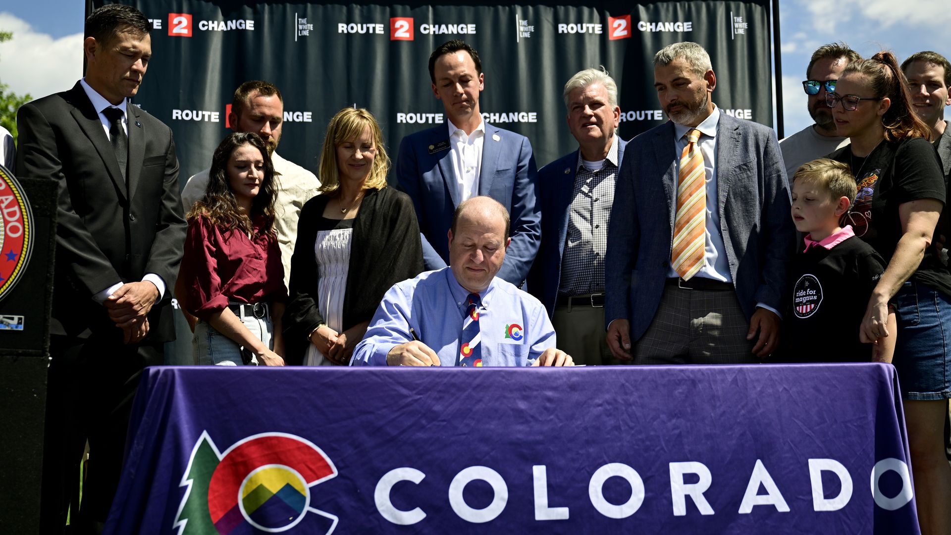 Colorado Gov. Jared Polis at a bill signing June 4. Photo: Joel Solis/Boulder Daily Camera via Getty Images