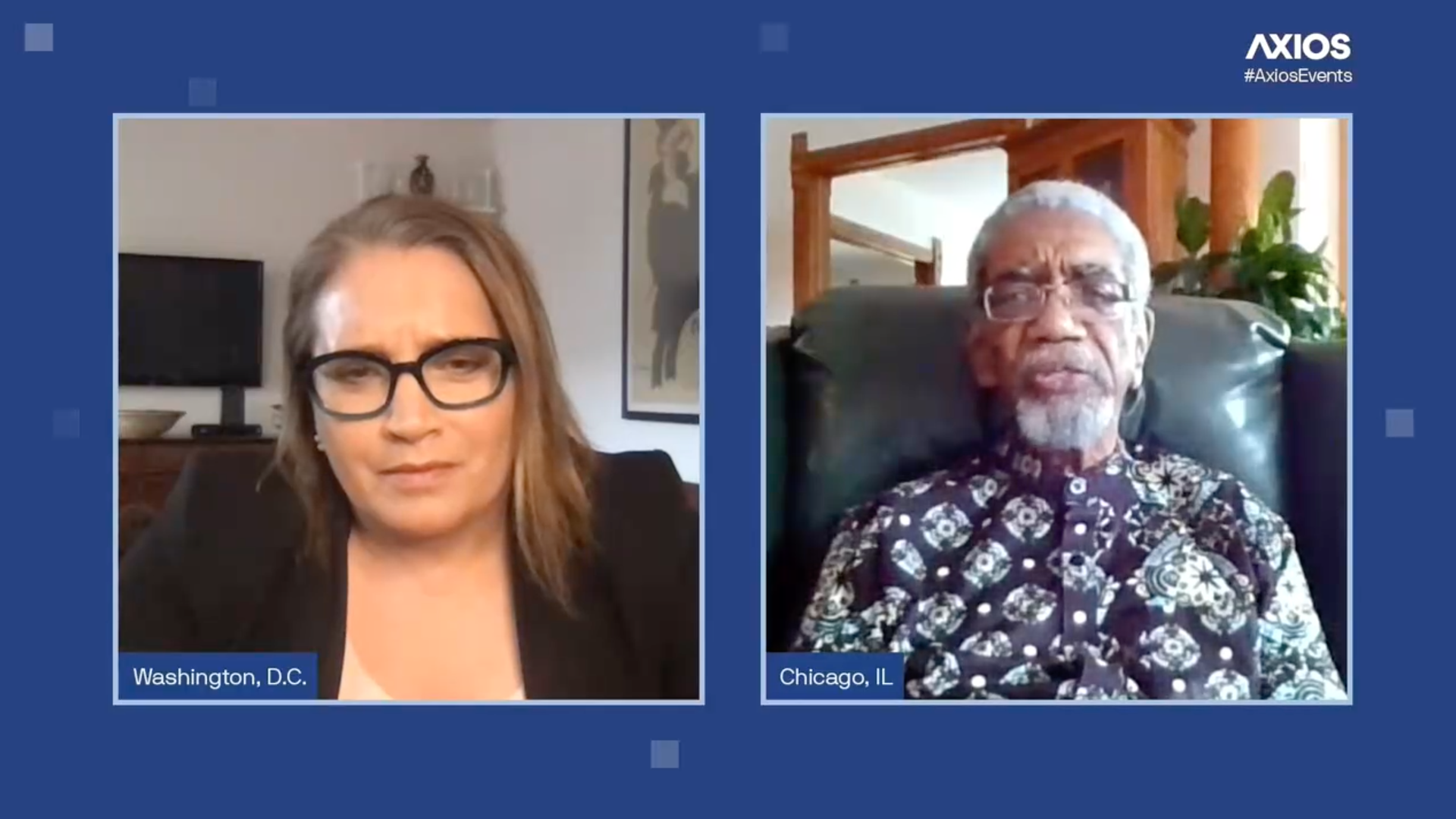 Axios political editor Margaret Talev, left, and Rep. Bobby Rush (D-Ill.)