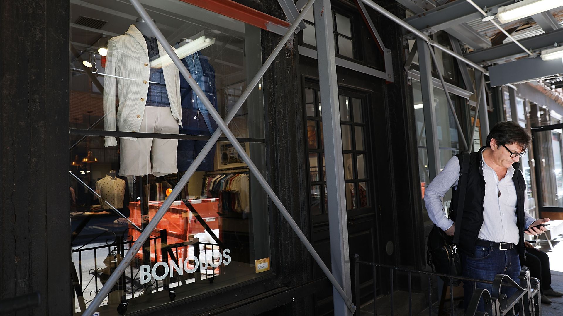 A Bonobos 'guideshop' stands in lower Manhattan on April 18, 2017 in New York City. 