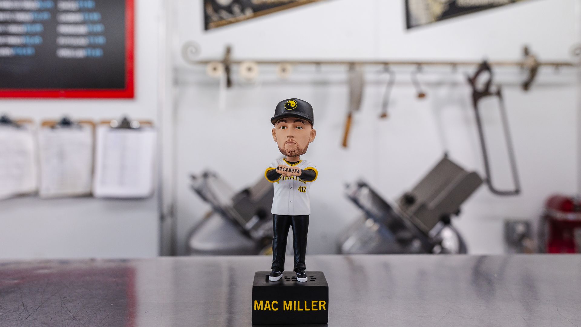 A Mac Miller Bobblehead given out by the Pirates.
