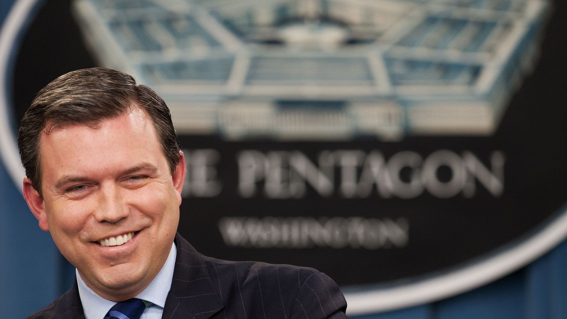 Geoff Morrell, then Pentagon press secretary, gives his farewell briefing in 2011.