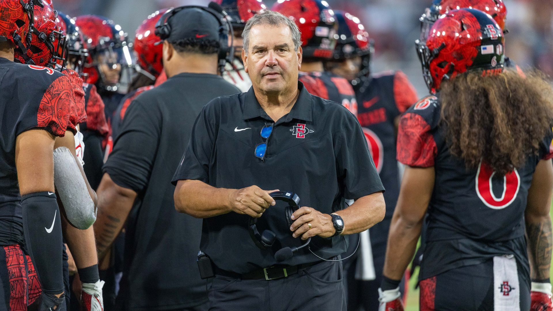 Retiring SDSU football coach Brady Hoke