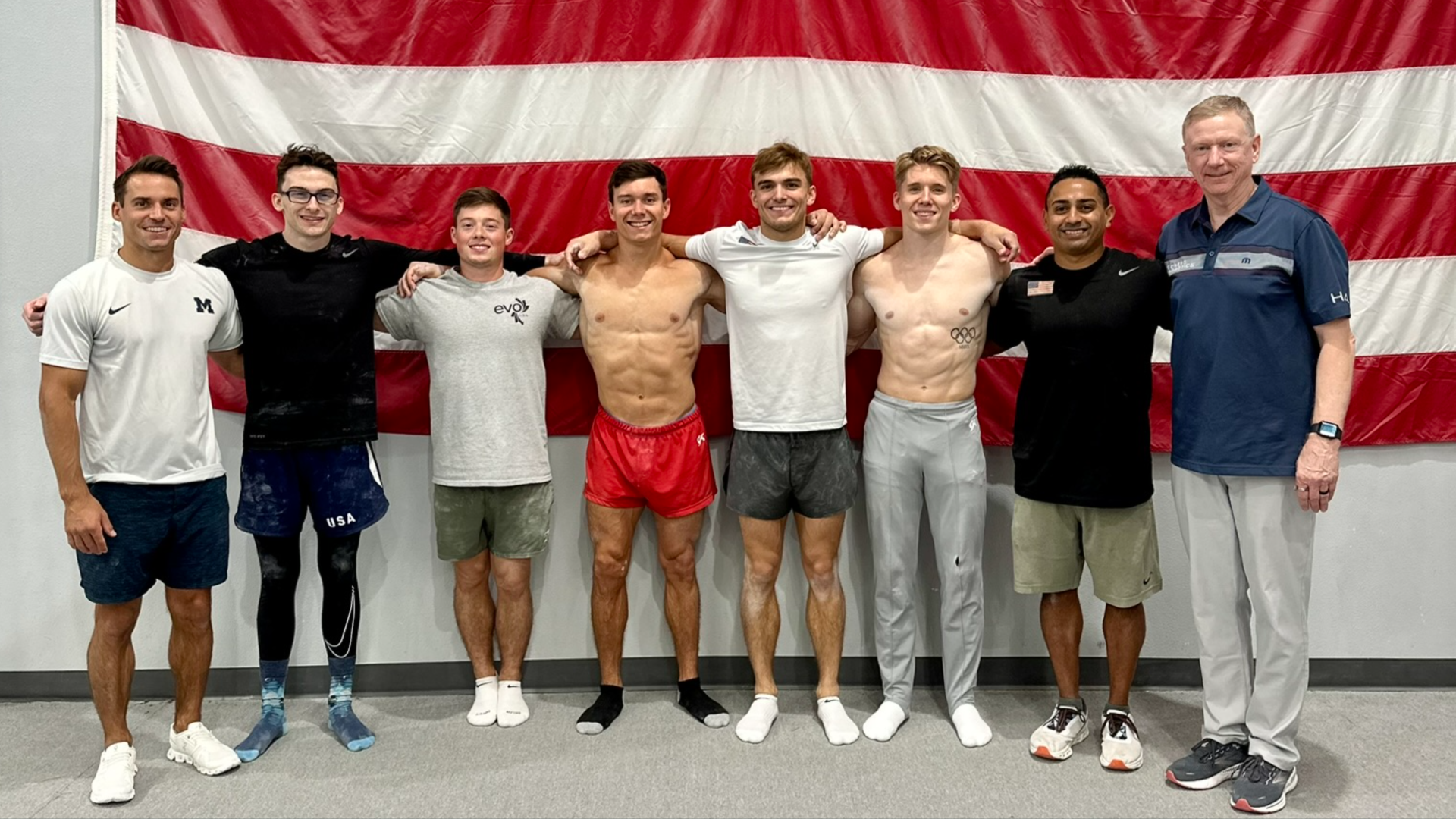 Members of the U.S. men's gymnastics team