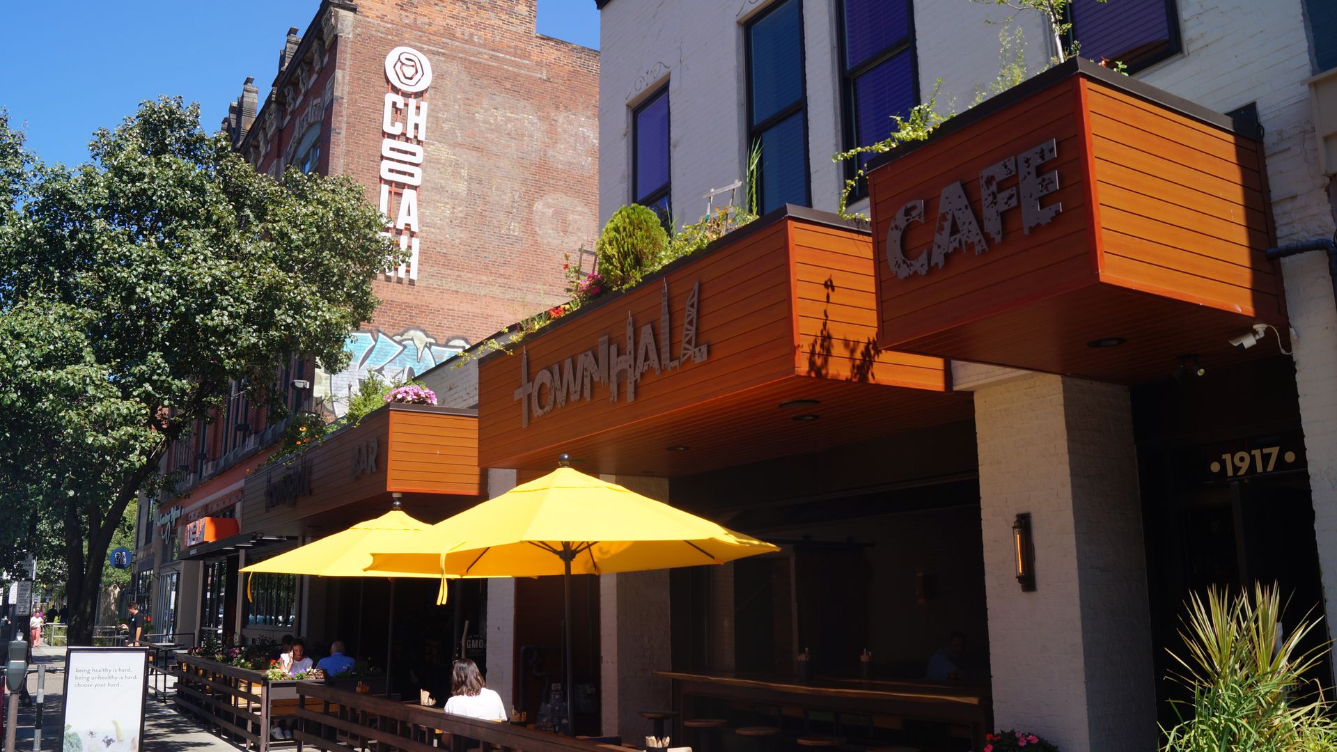 An exterior photo of TownHall eatery in Ohio City, Cleveland