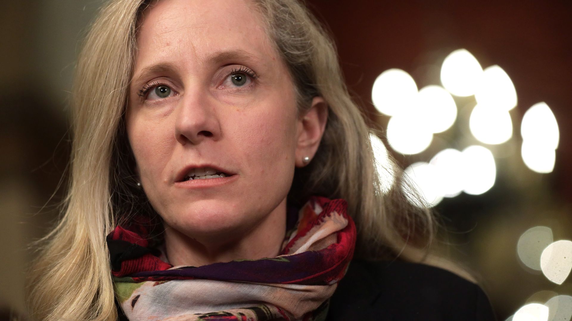Rep, Abigail Spanberger is seen speaking.
