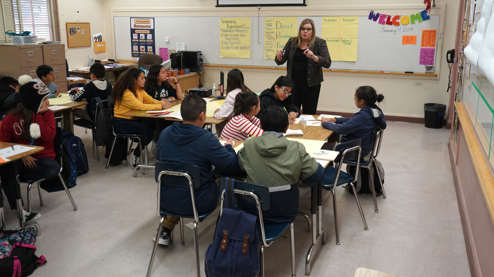 Students at El Sereno Middle School in Los Angeles.