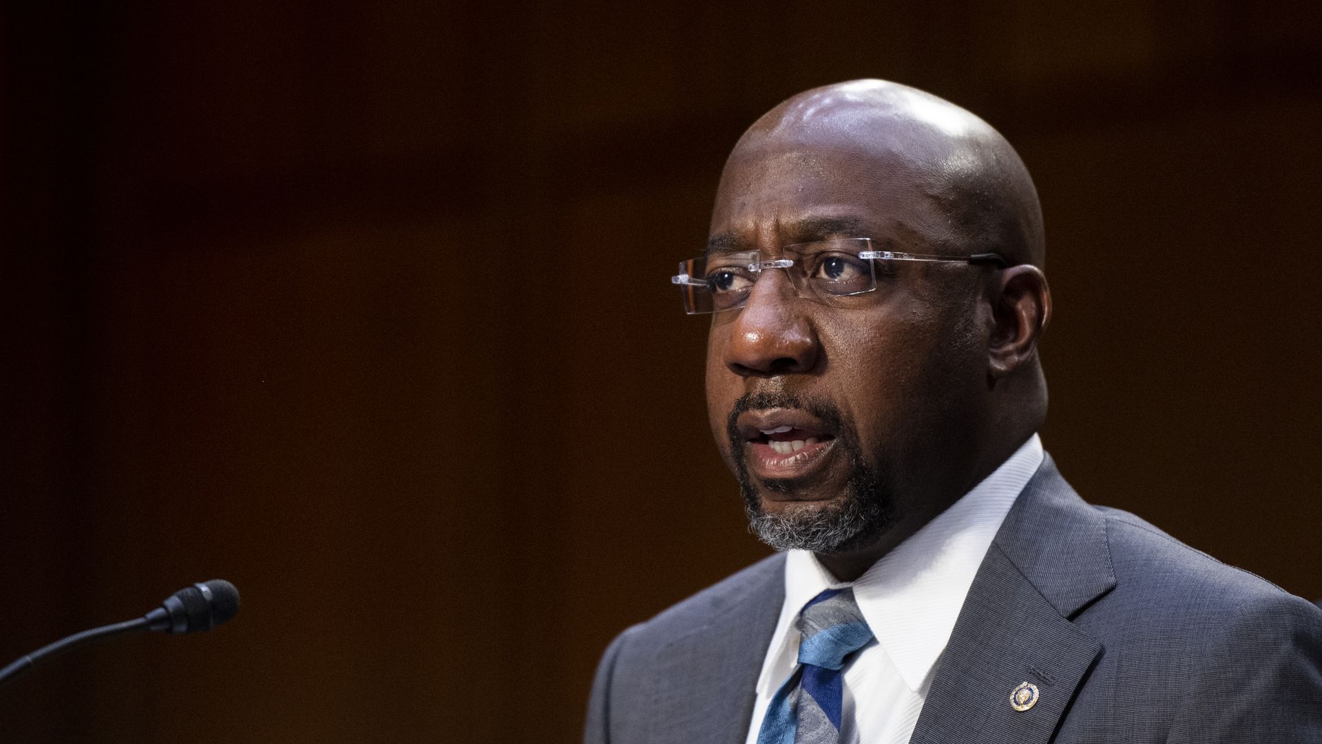 Photo of Raphael Warnock speaking