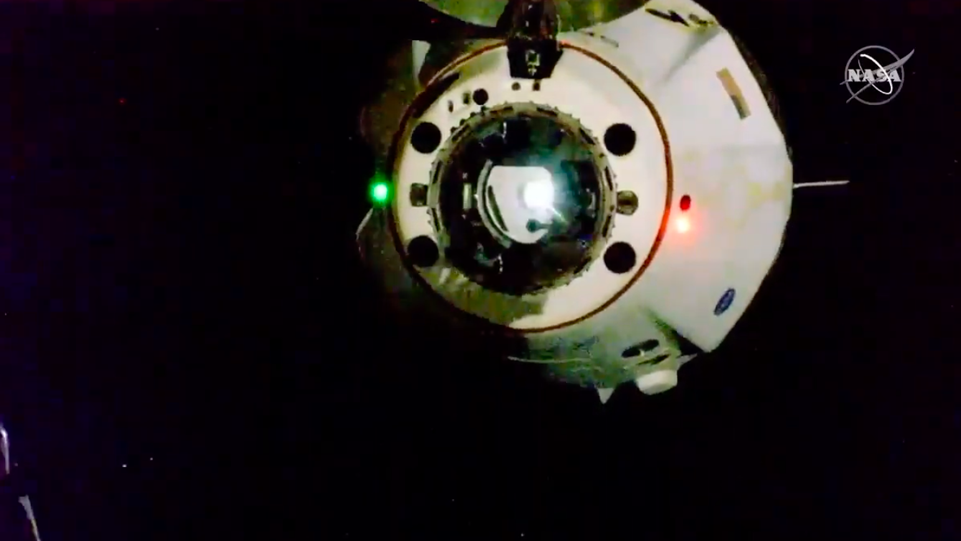 The Crew Dragon leaving the International Space Station