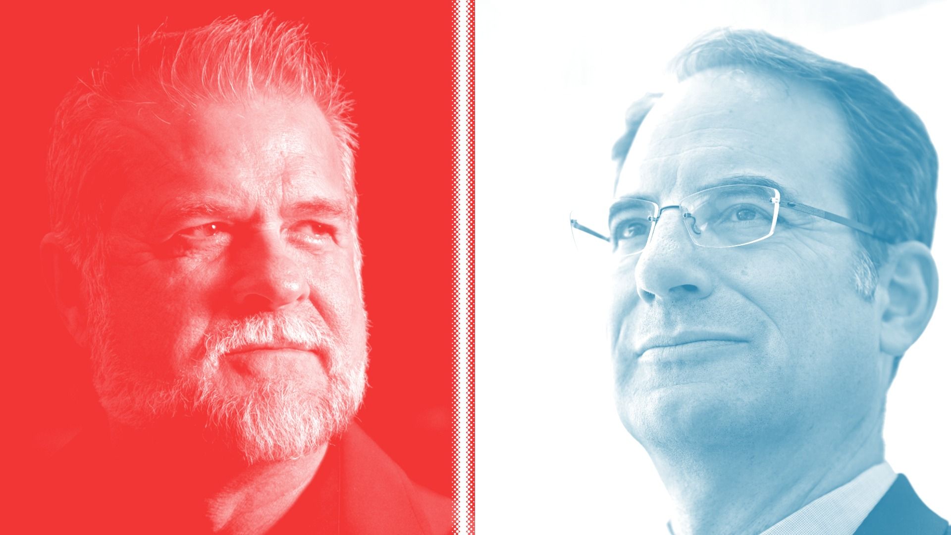 Victor Marx, left. Phil Weiser, right. Photos: Hyoung Chang and Timothy Hurst/Denver Post via Getty Images