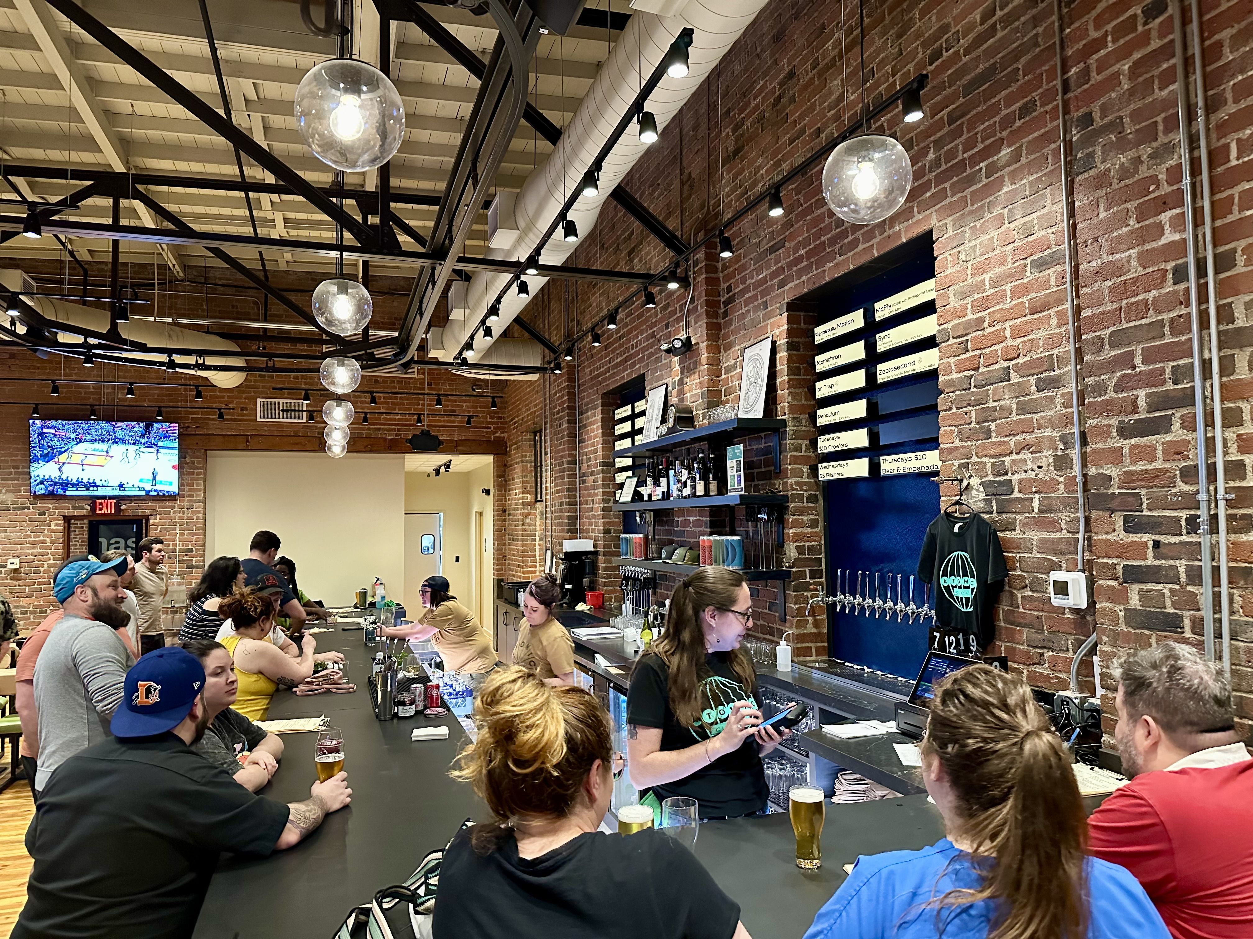 The bar at Atomic Clock Brewing