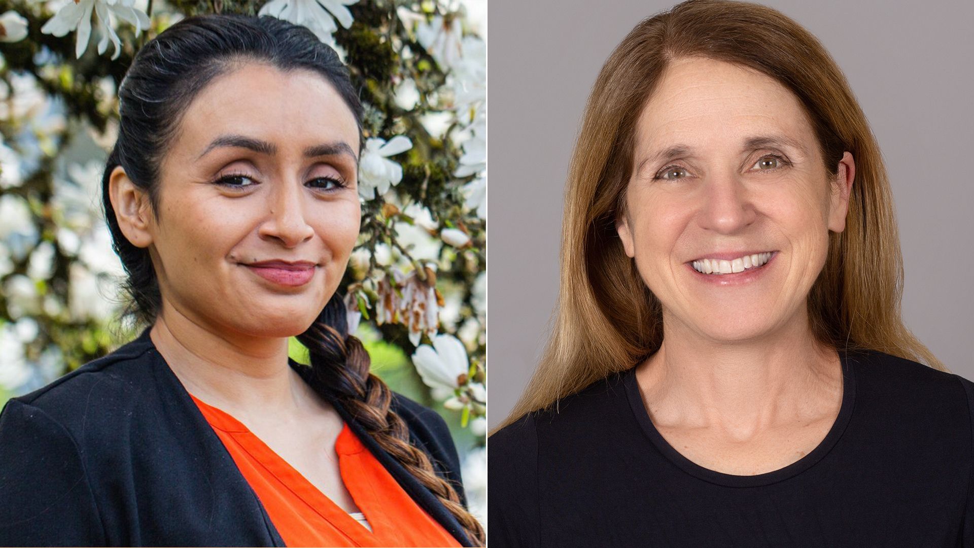 Headshots of two women.