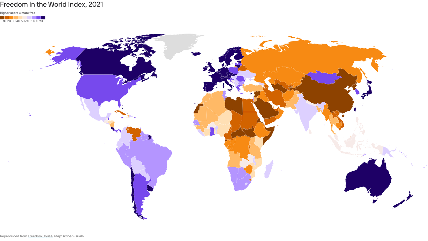 Global Freedom Continues Steady Decline Report Axios