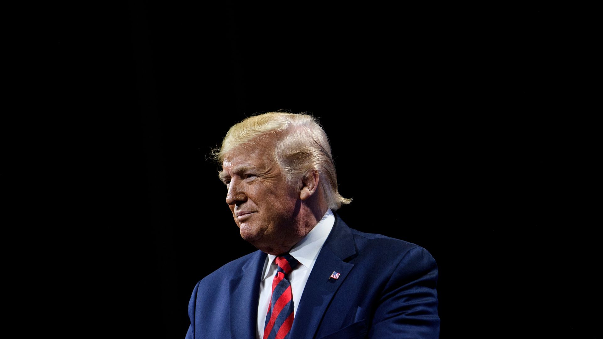 President Trump arrives to speak during the International Association of Chiefs of Police Annual Conference and Exposition October 28 in Chicago.