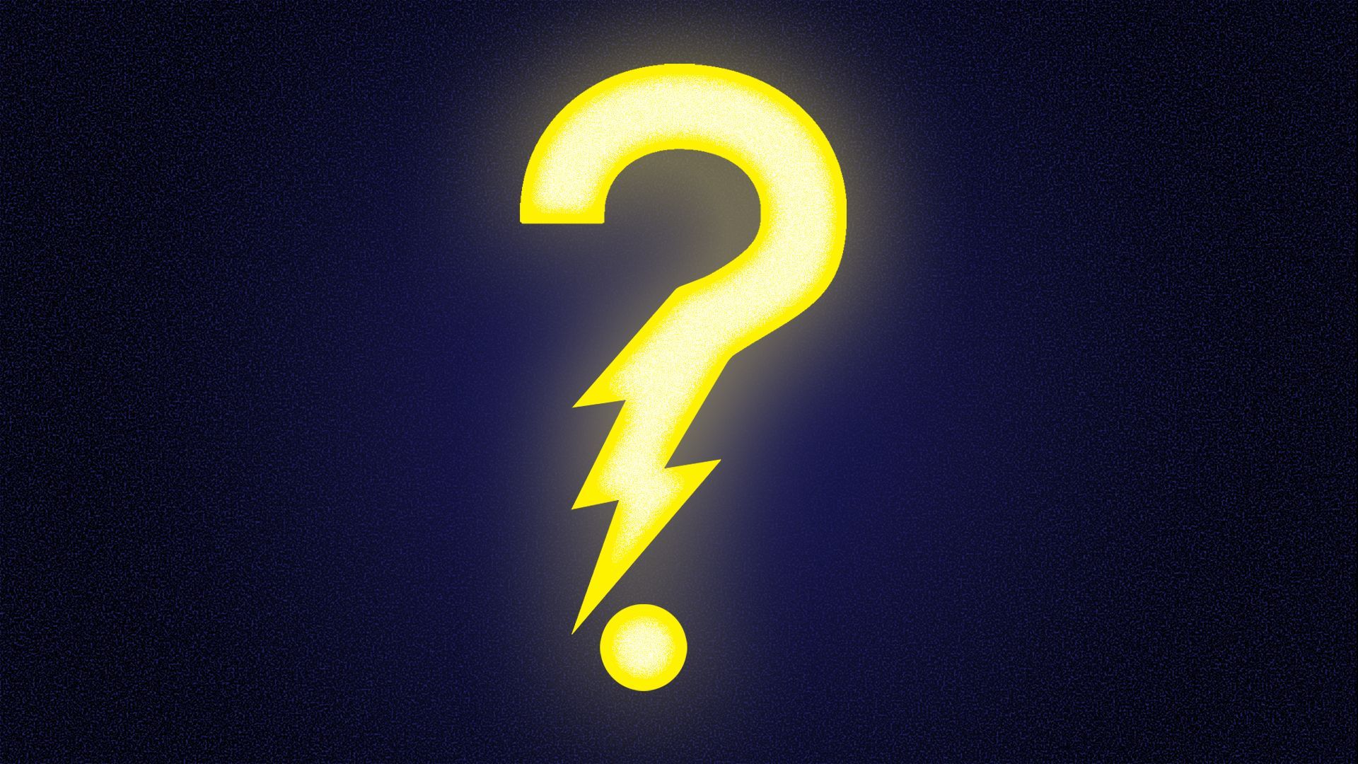 Illustration of a question mark combined with a lightning bolt shape