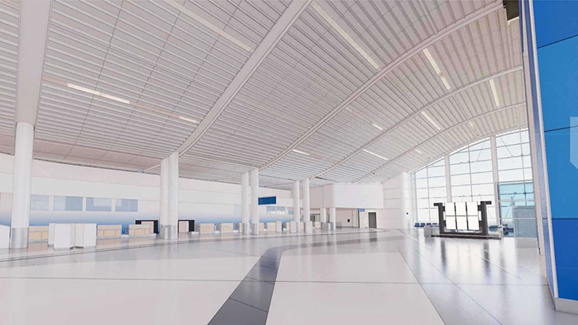 New airport ticket counters