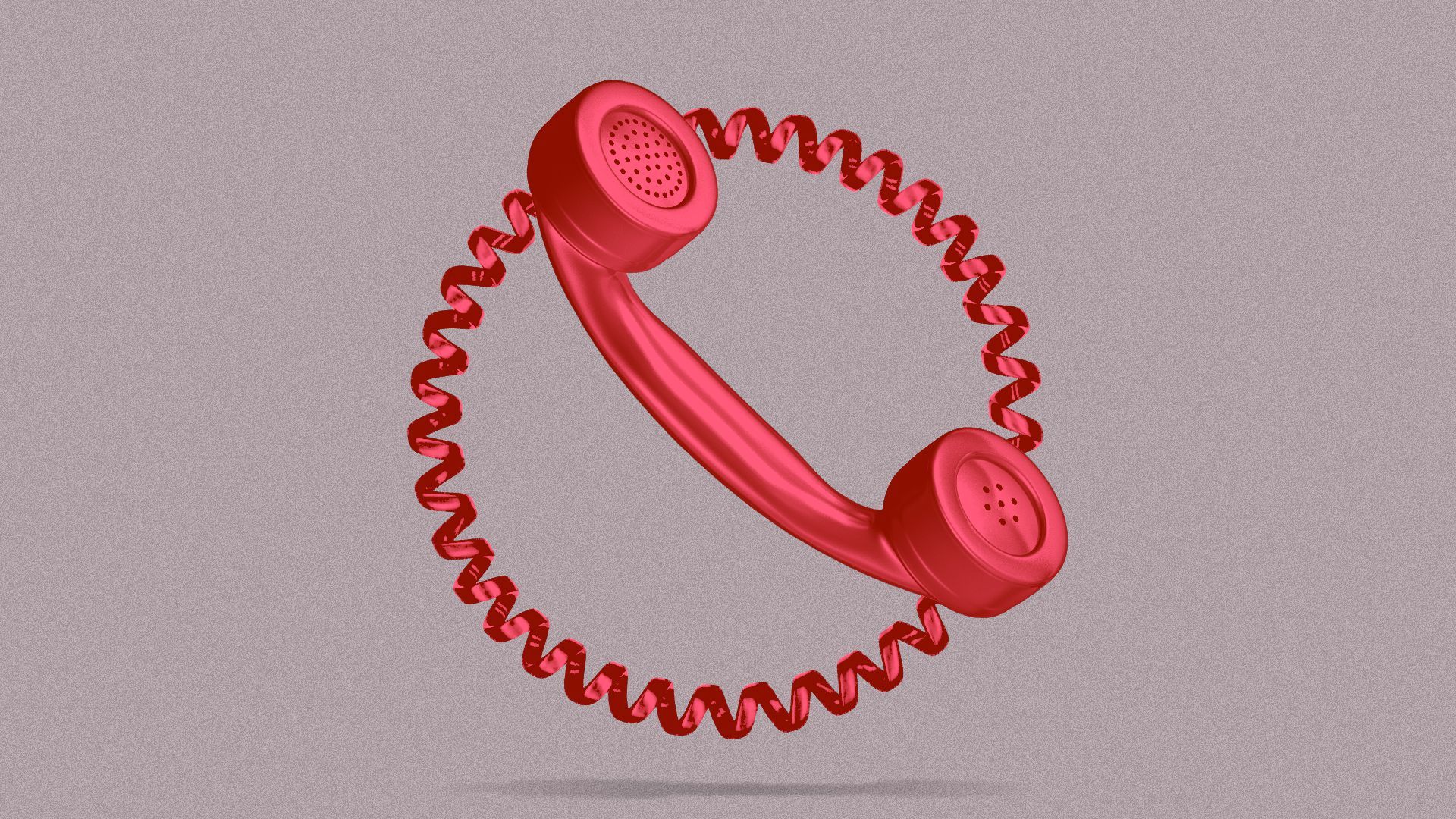 Illustration of a no-sign made out of an old phone cord and receiver.