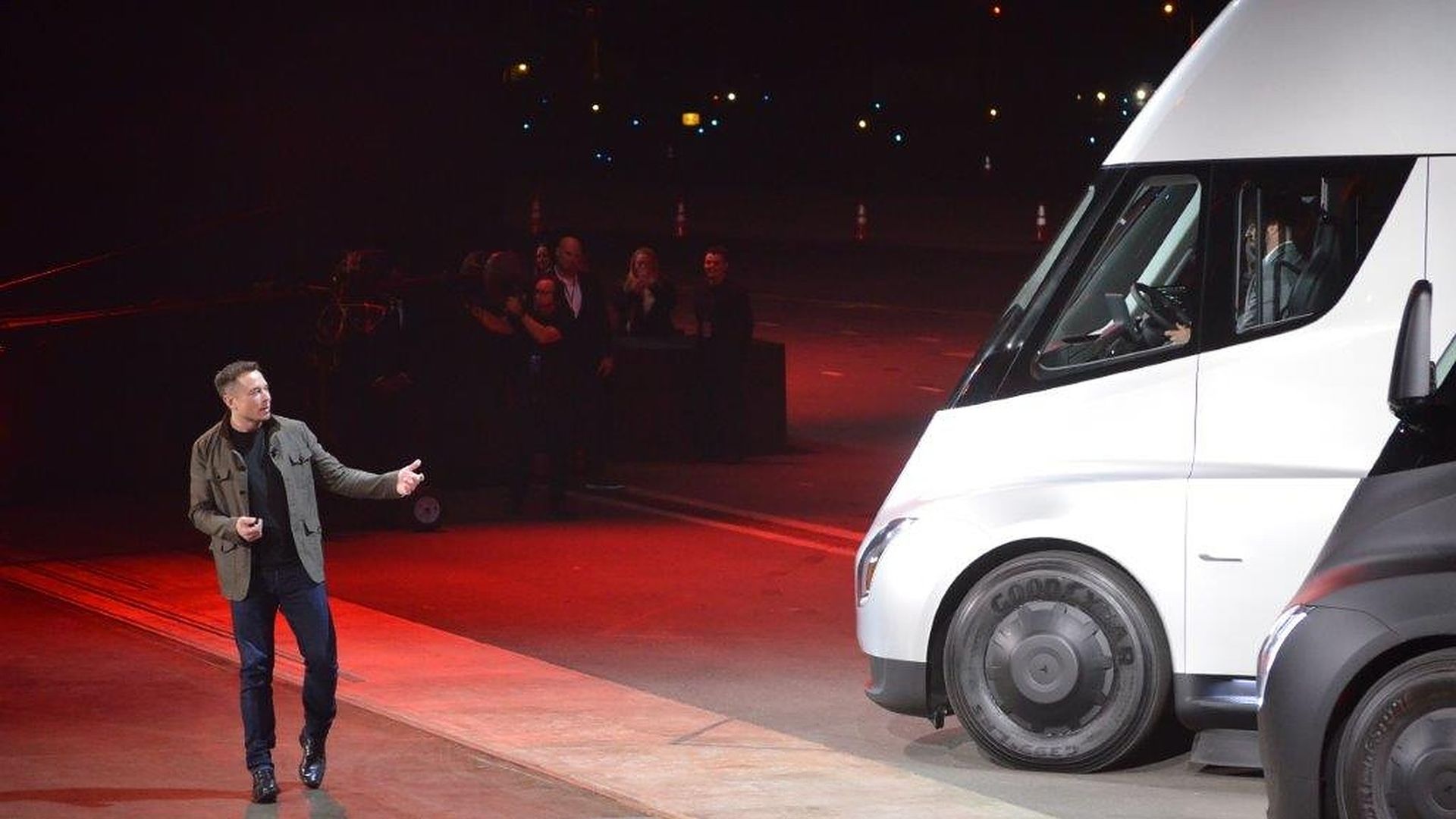 Tesla Chairman and CEO Elon Musk unveils the new "Semi" electric Truck to buyers and journalists on November 16, 2017 in Hawthorne, California, near Los Angeles.