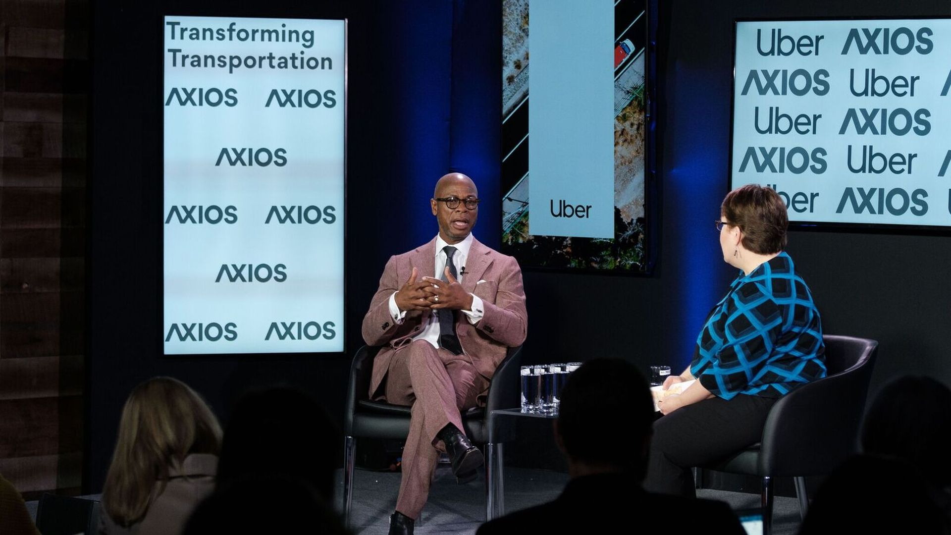 Clarence Anthony and Joann Muller on the Axios stage
