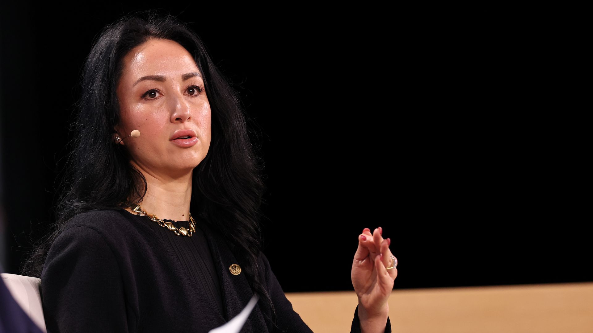 Laura Swett, chair of the Federal Energy Regulatory Commission, speaks at the CERAWeek conference in Houston