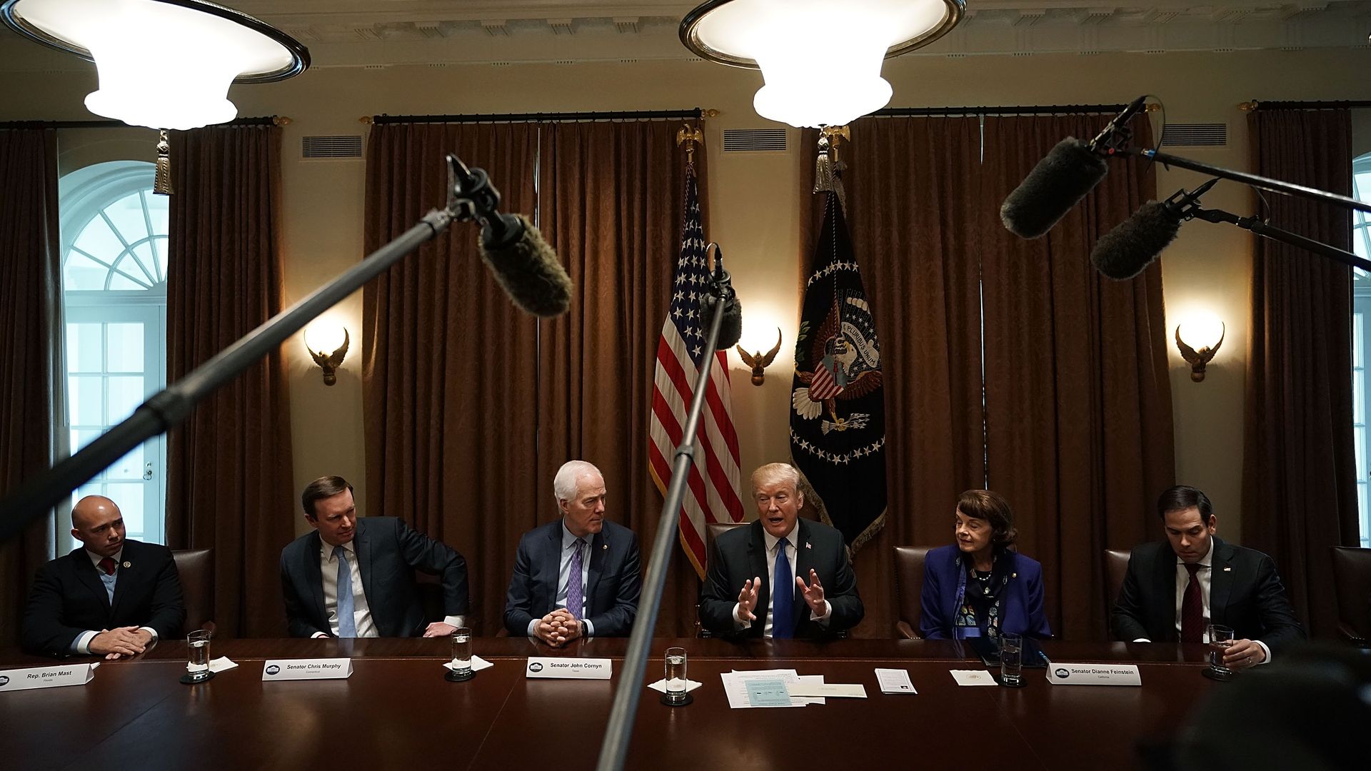 President Trump meets with bipartisan members of Congress.