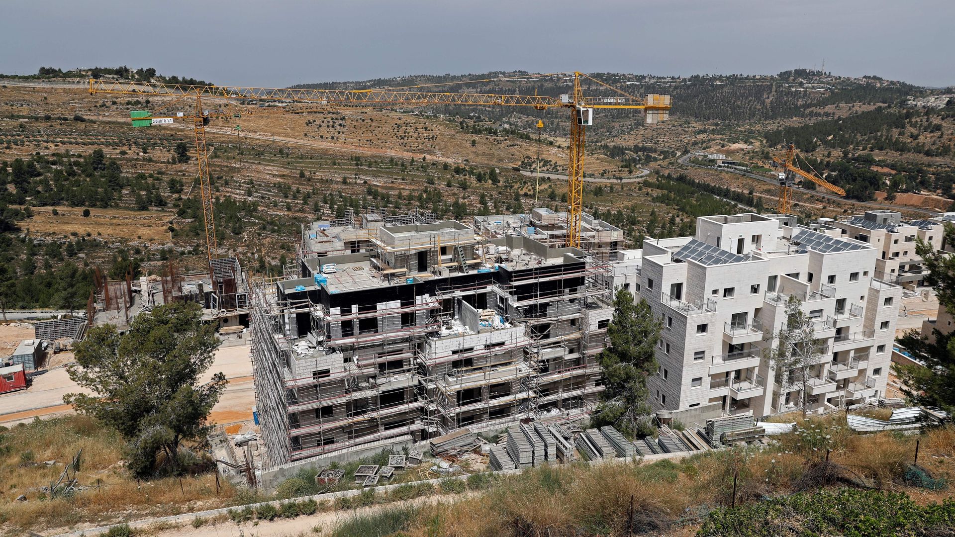 Israeli settlement being built in the West Bank
