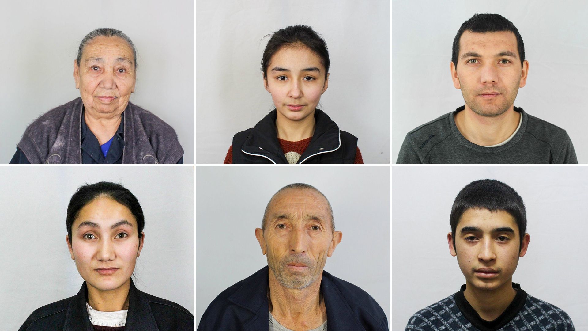 Photos of six detainees from the Xinjiang Police Files