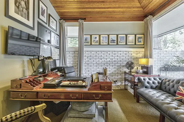 home tour mid century modern on lake wylie offic