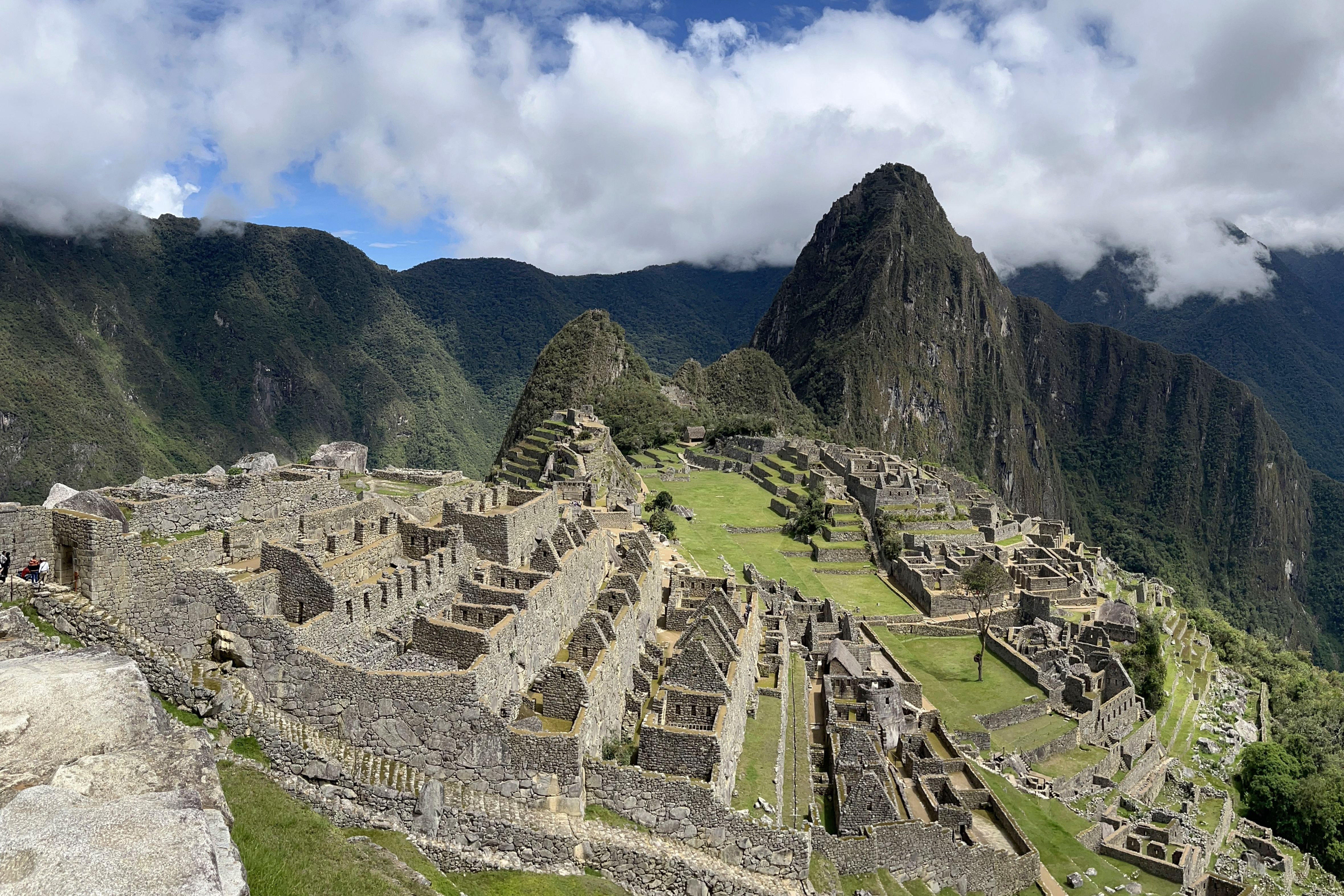 General view of the ancient Inca ruins of Machu Picchu in the Urubamba valley, seventy-two kilometres from the Andes city of Cusco, on February 15, 2023.