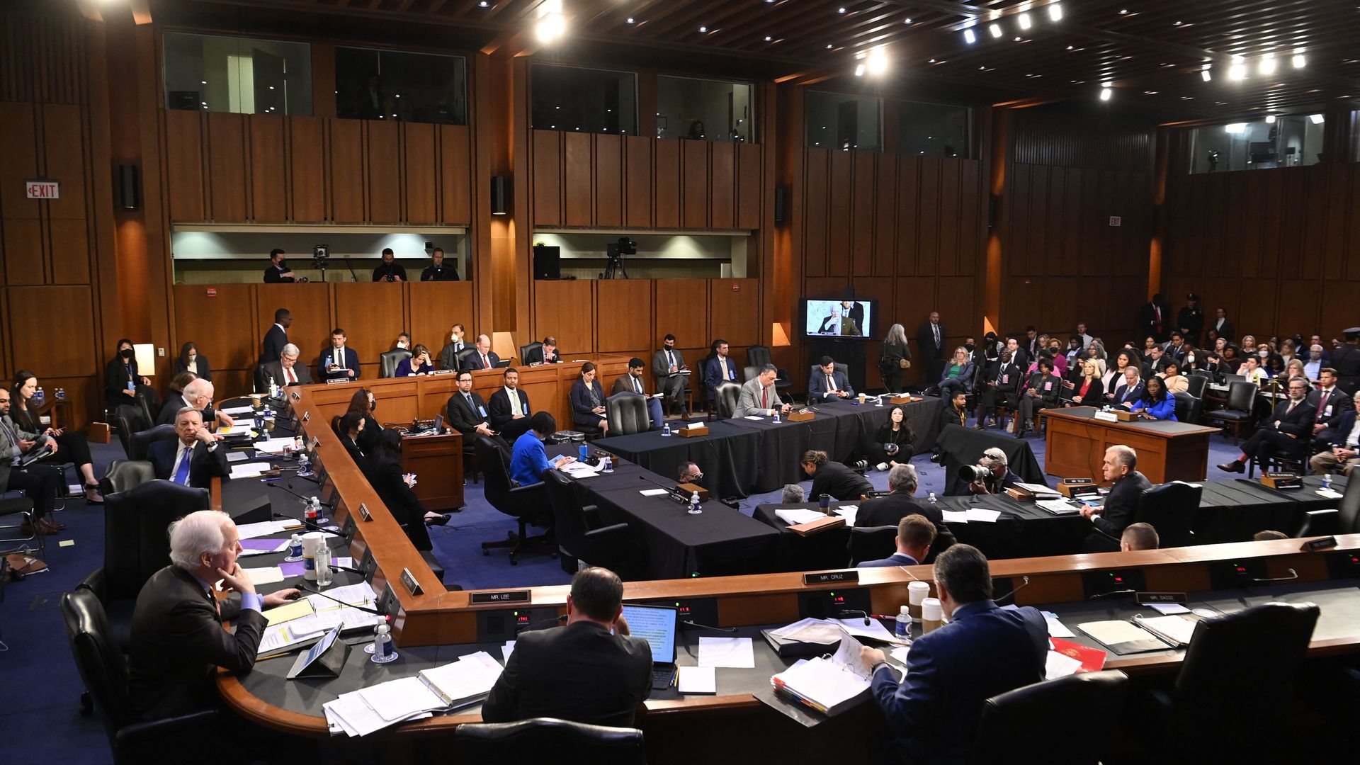 Judge Ketanji Brown Jackson is seen during her confirmation hearings.