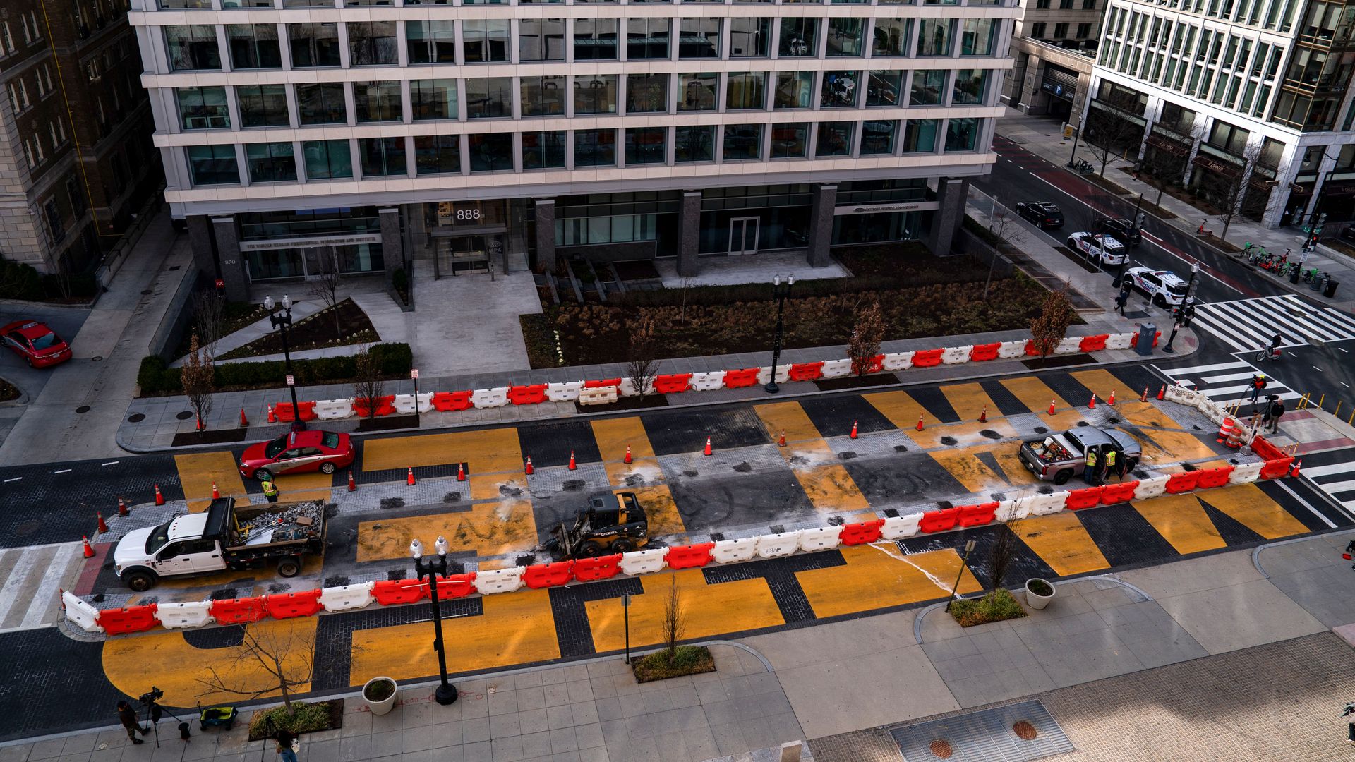 A birds eye view of the mural