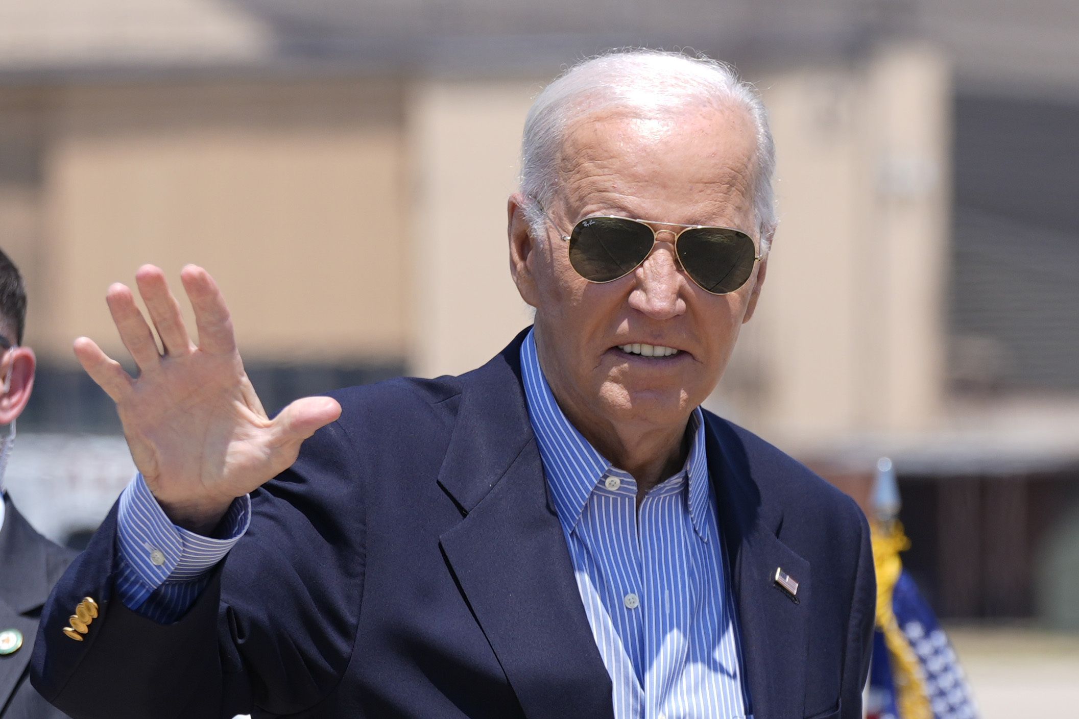 President Biden boards Air Force One at Joint Base Andrews, Md., on Friday en route to Wisconsin