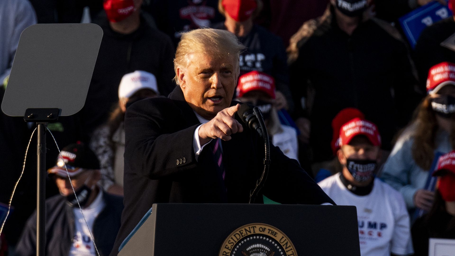 Trump speaking in Minnesota on Sept. 18.