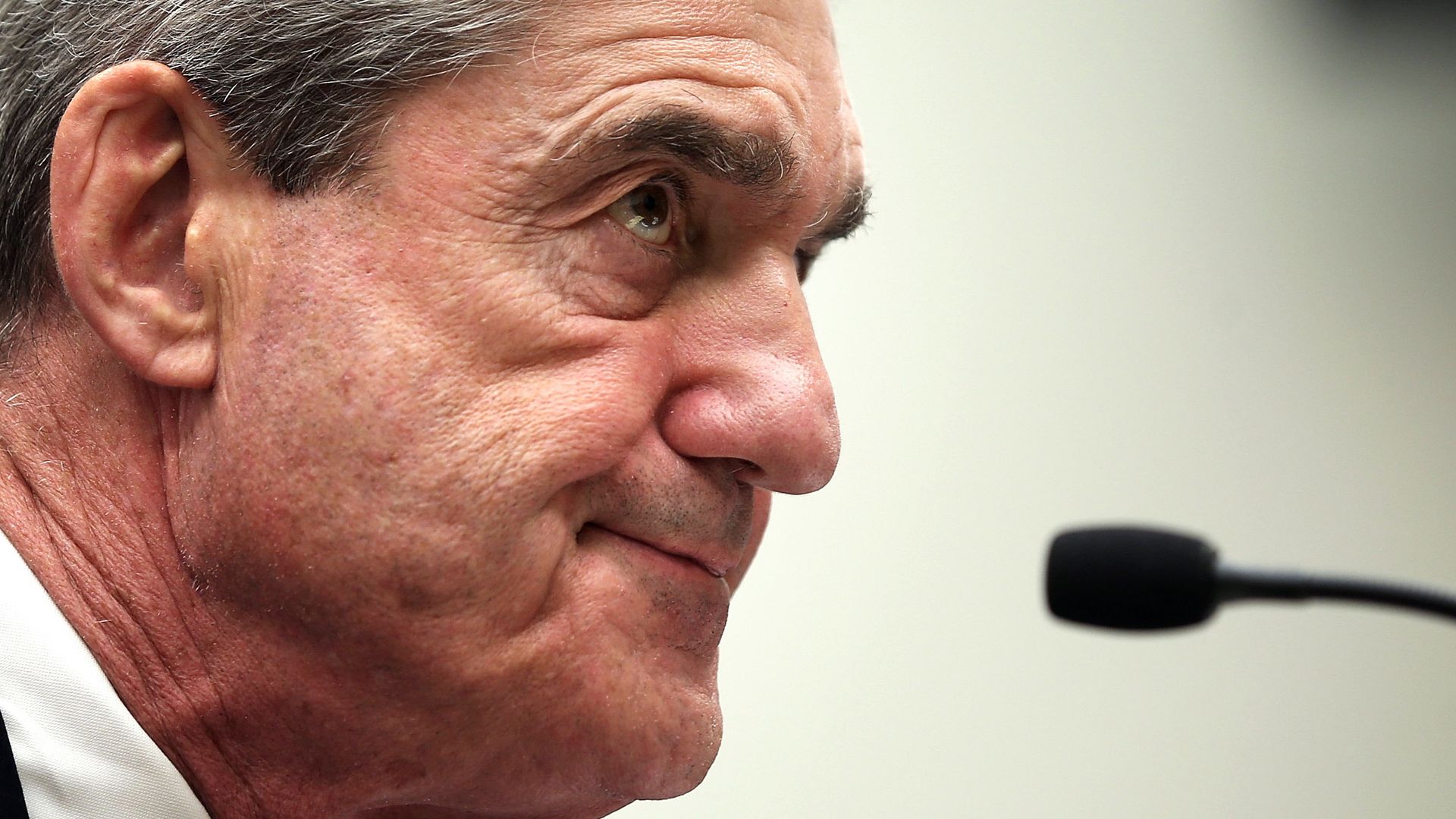 This image is a closeup of the profile of Mueller's face. 