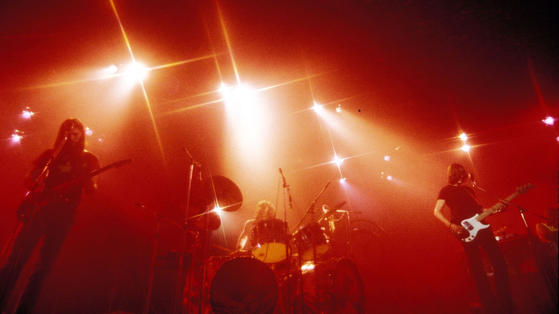 Pink Floyd performs on stage circa 1973.
