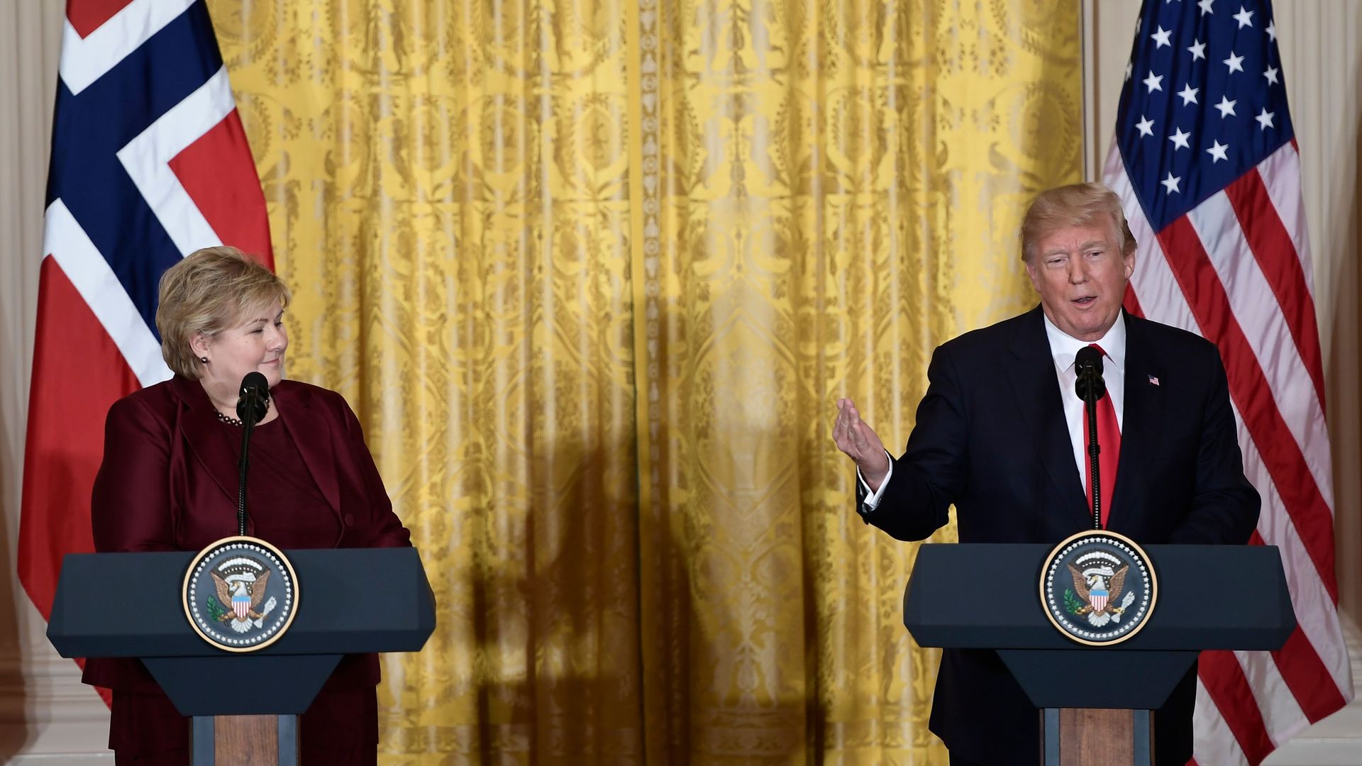 Trump and Erna Solberg