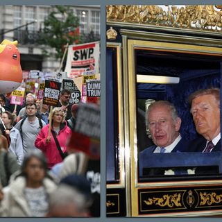 Photos: Scenes from Trump's U.K. visit, from pageantry to protests