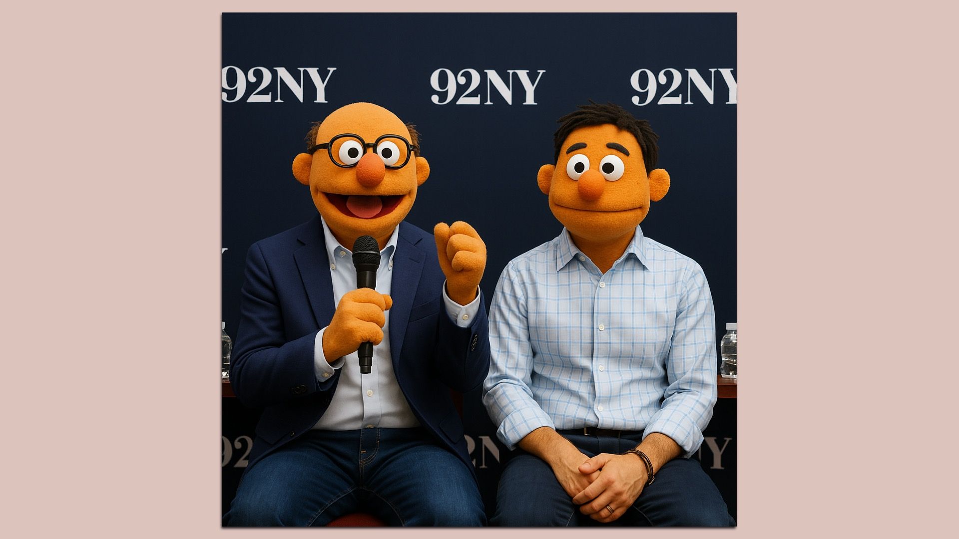 Axios co-founders Mike Allen and Jim VandeHei, reimagined as Sesame Street-style Muppets using OpenAI.