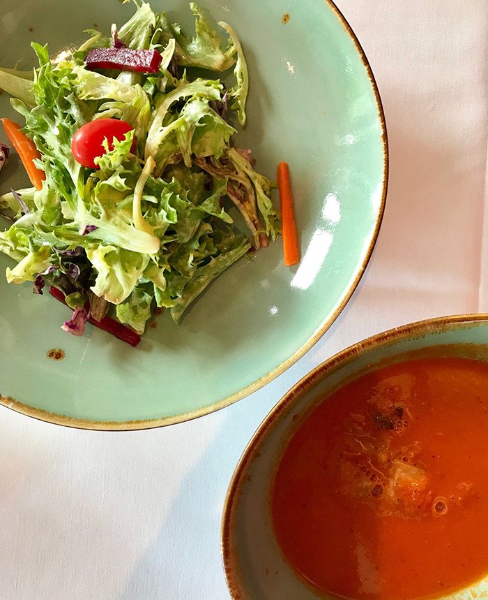 salad-and-soup-at-copper-indian-restaurant-charlotte