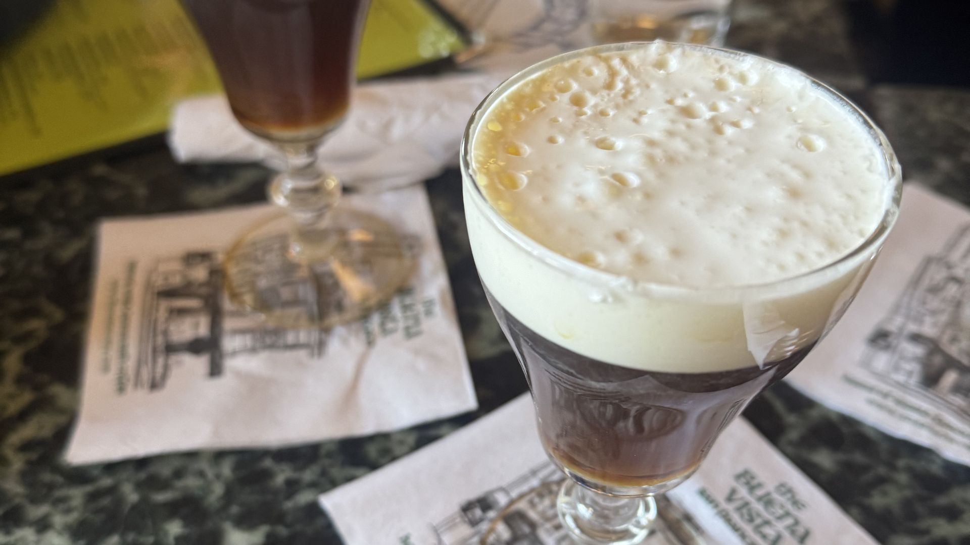 An Irish coffee from Buena Vista Cafe in San Francisco is pictured.