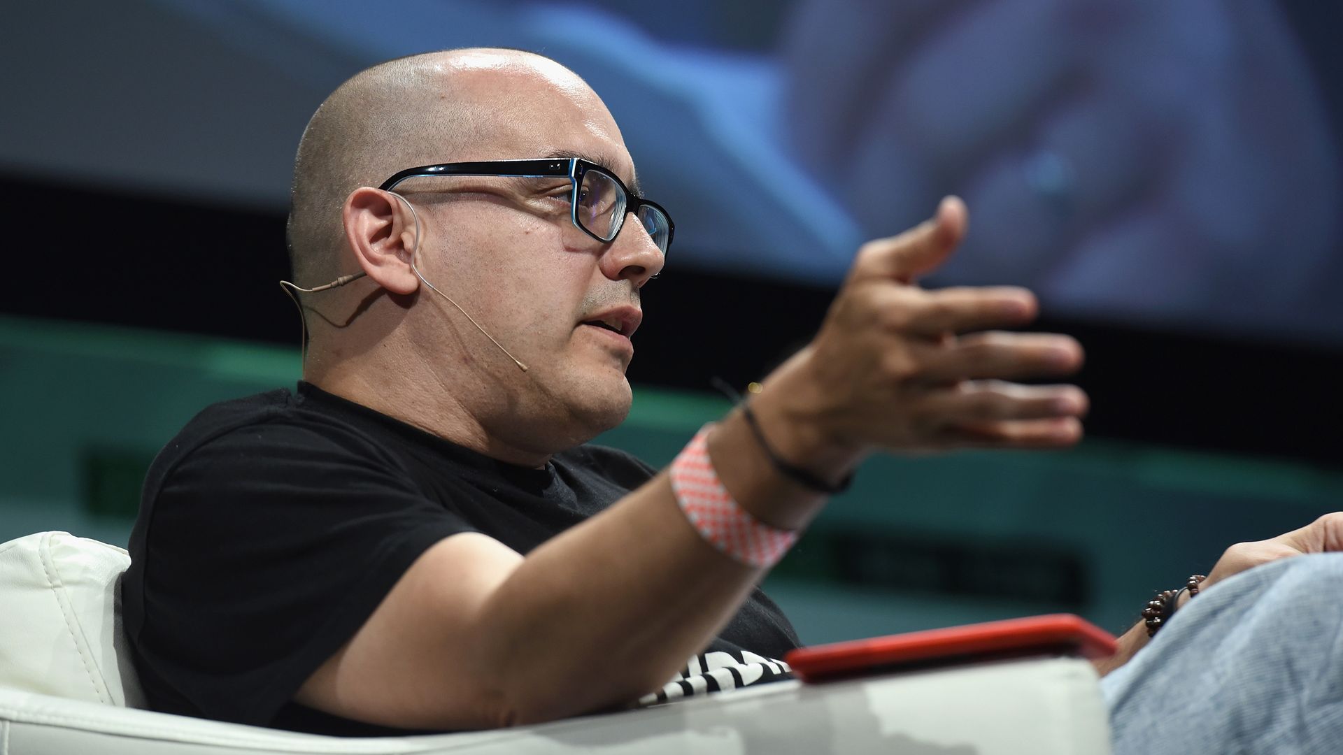 Dave McClure speaking at a conference.