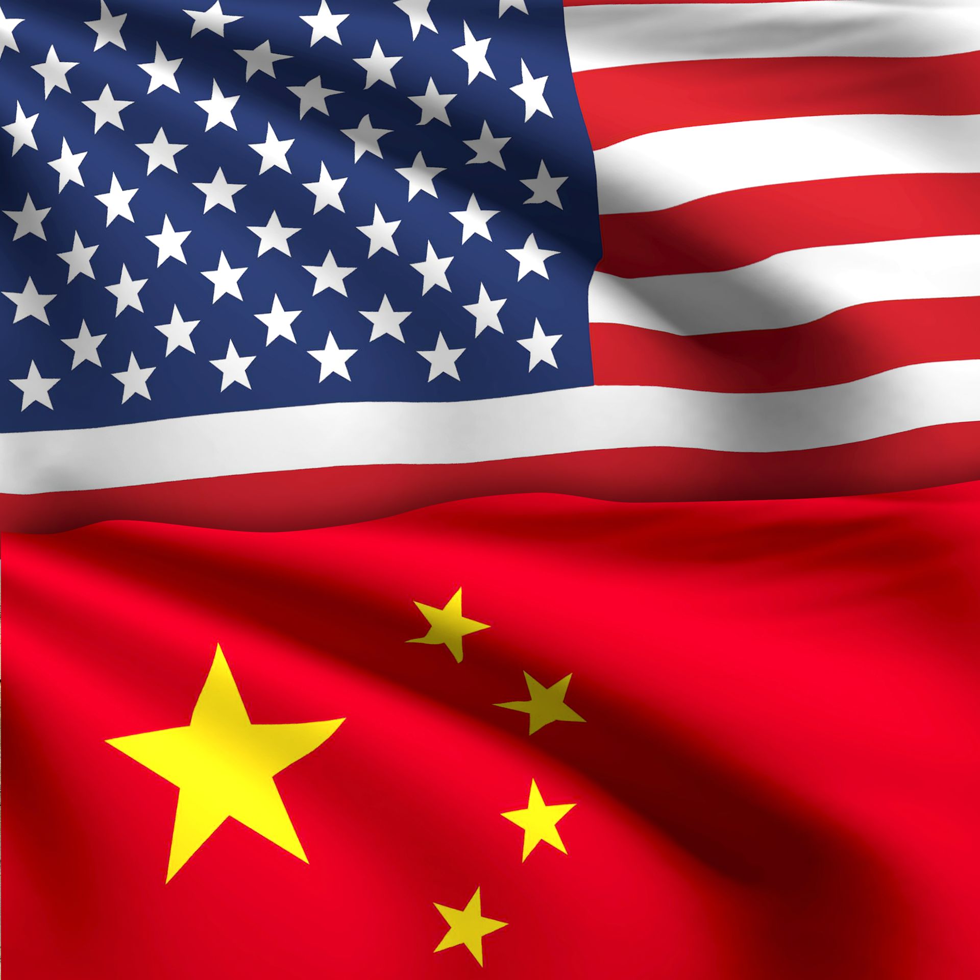 The Chinese and American flags