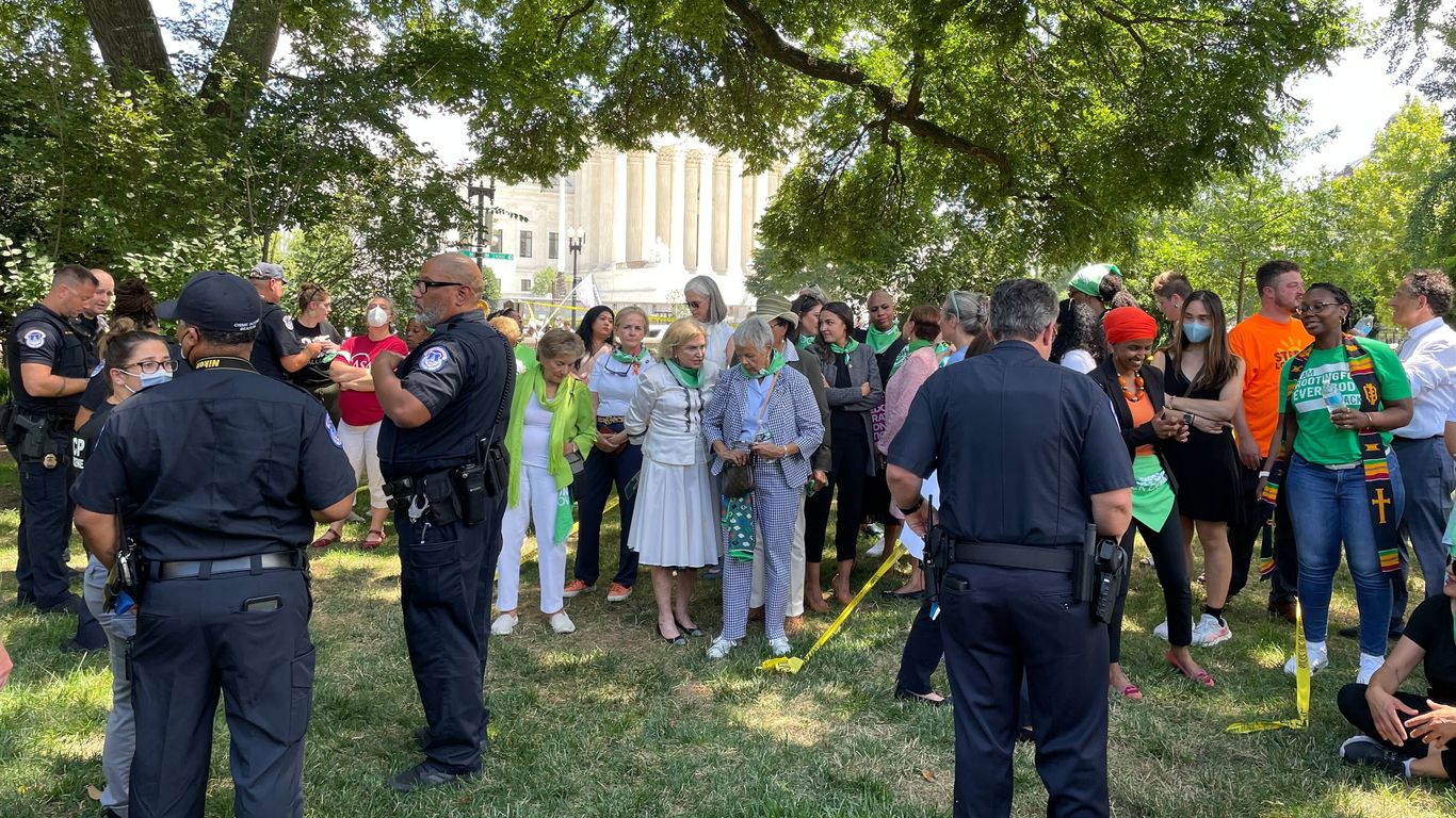 At least 17 House Democrats arrested at abortion rights rally thumbnail