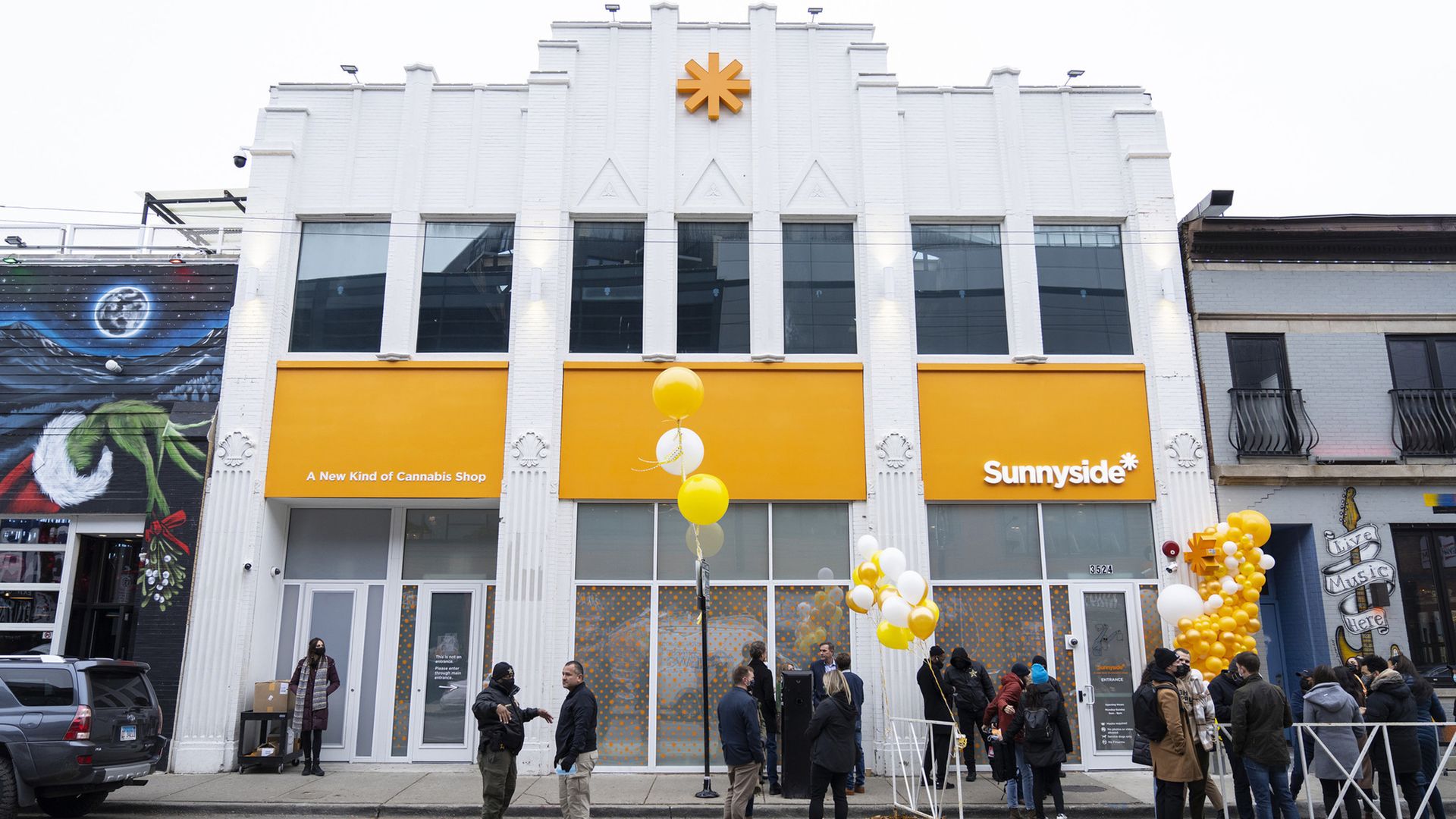 Photo of the exterior of a marijuana dispensary