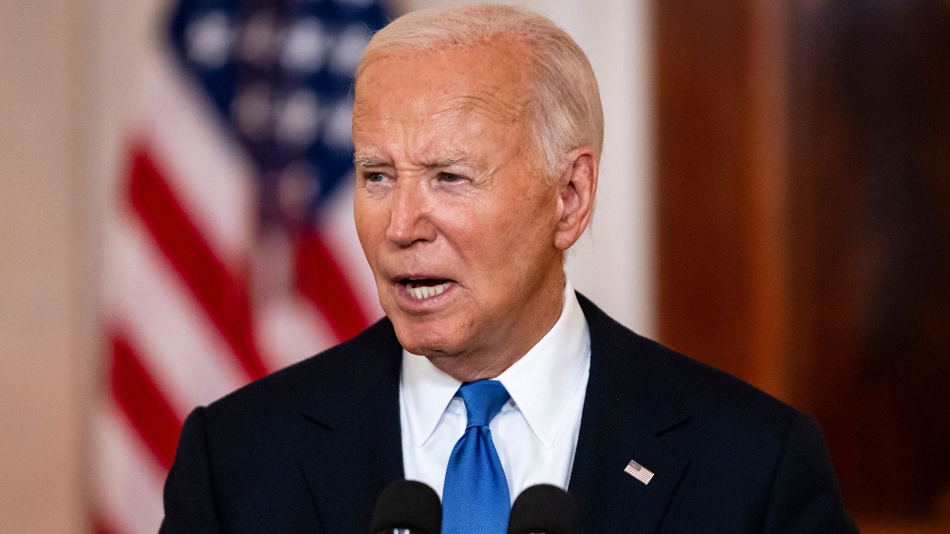 President Joe Biden in the Cross Hall of the White House in Washington, DC, US, on Monday, July 1, 2024. 