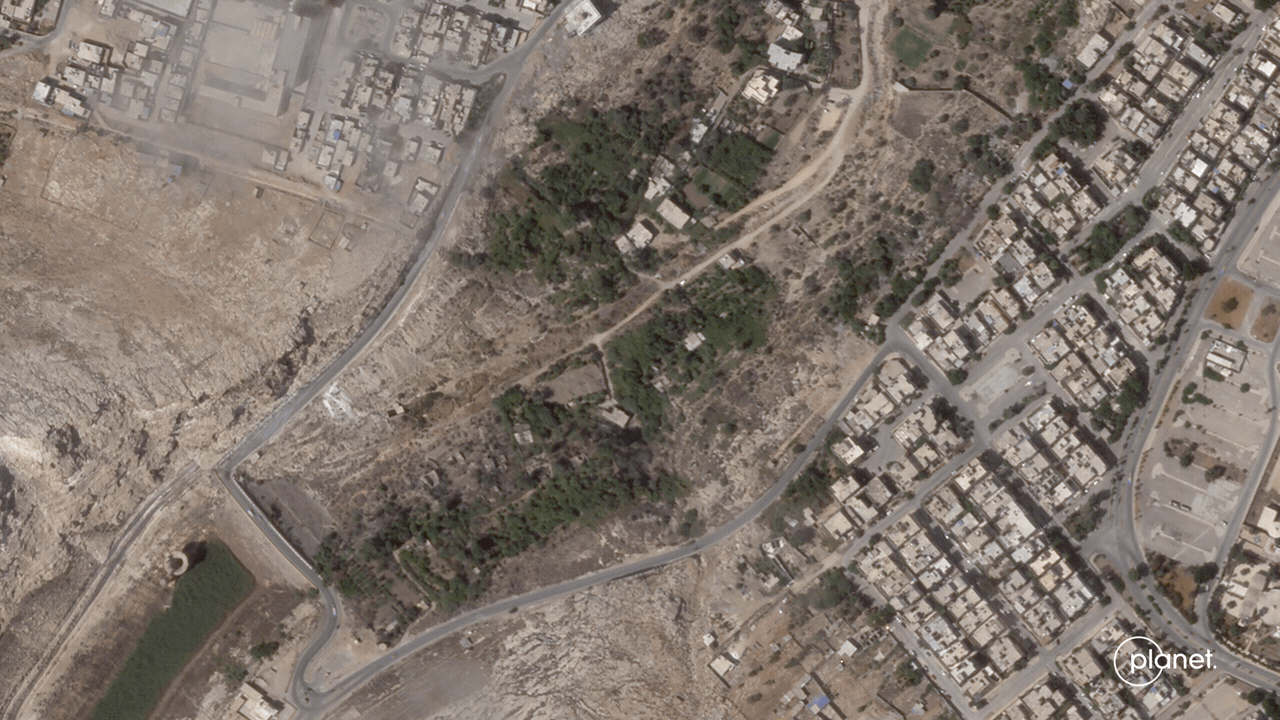 SkySat imagery of Derna, captured on Sept. 2 and 12, 2023. Satellite photo: Planet Labs PBC