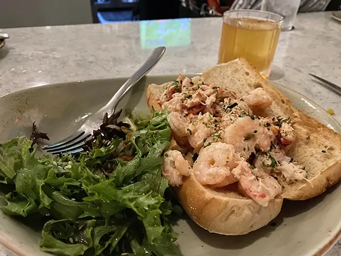 lobster roll at fin and fino