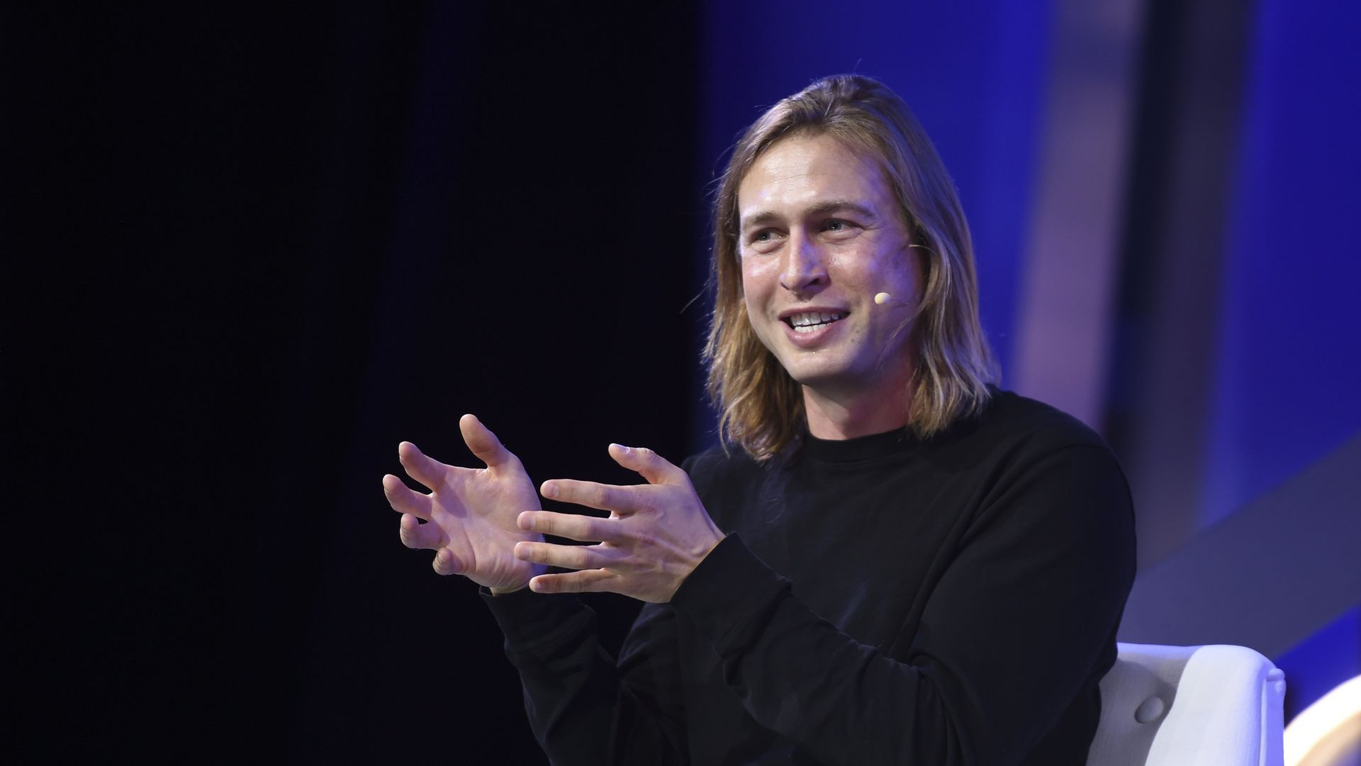 Lisbon , Portugal - 2 November 2021; Zach Perret, Plaid, on CIS Stage during day one of Web Summit 2021 at the Altice Arena in Lisbon, Portugal. (Photo By Cody Glenn/Sportsfile for Web Summit via Getty Images)