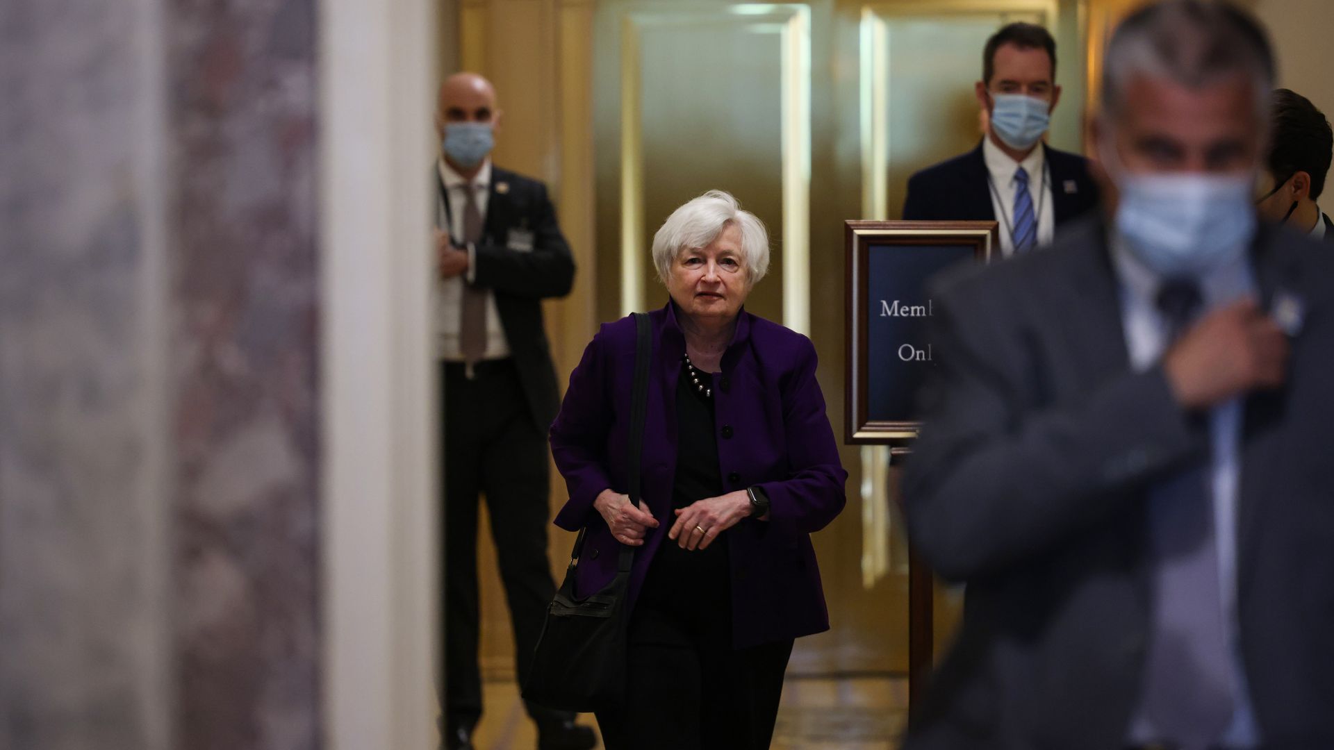 Treasury Secretary Janet Yellen in the Capitol in August 2021.