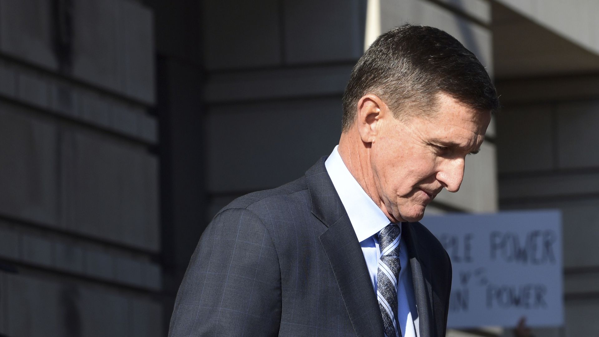 Former Trump national security adviser Michael Flynn leaves federal court in Washington