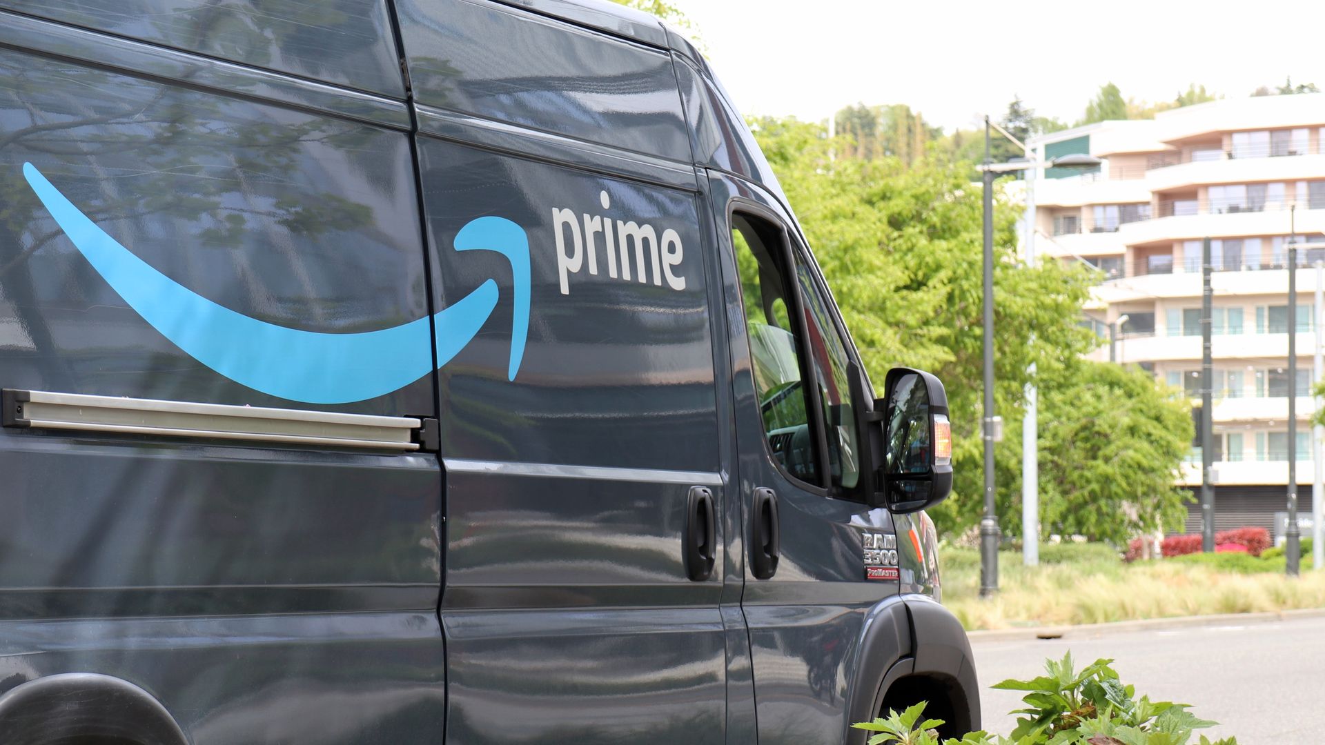 An Amazon Prime delivery van in Seattle. 